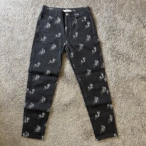 Adika Women's Jeans Dragon Print Black Size S